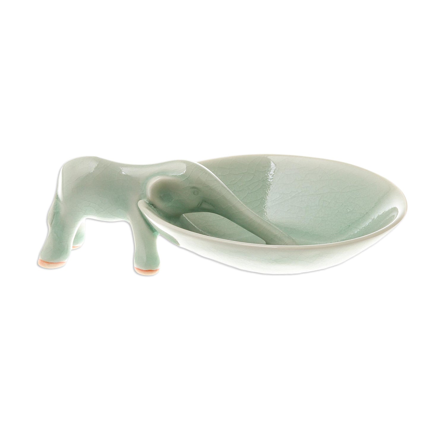 Sipping Elephant Ceramic Incense Holder