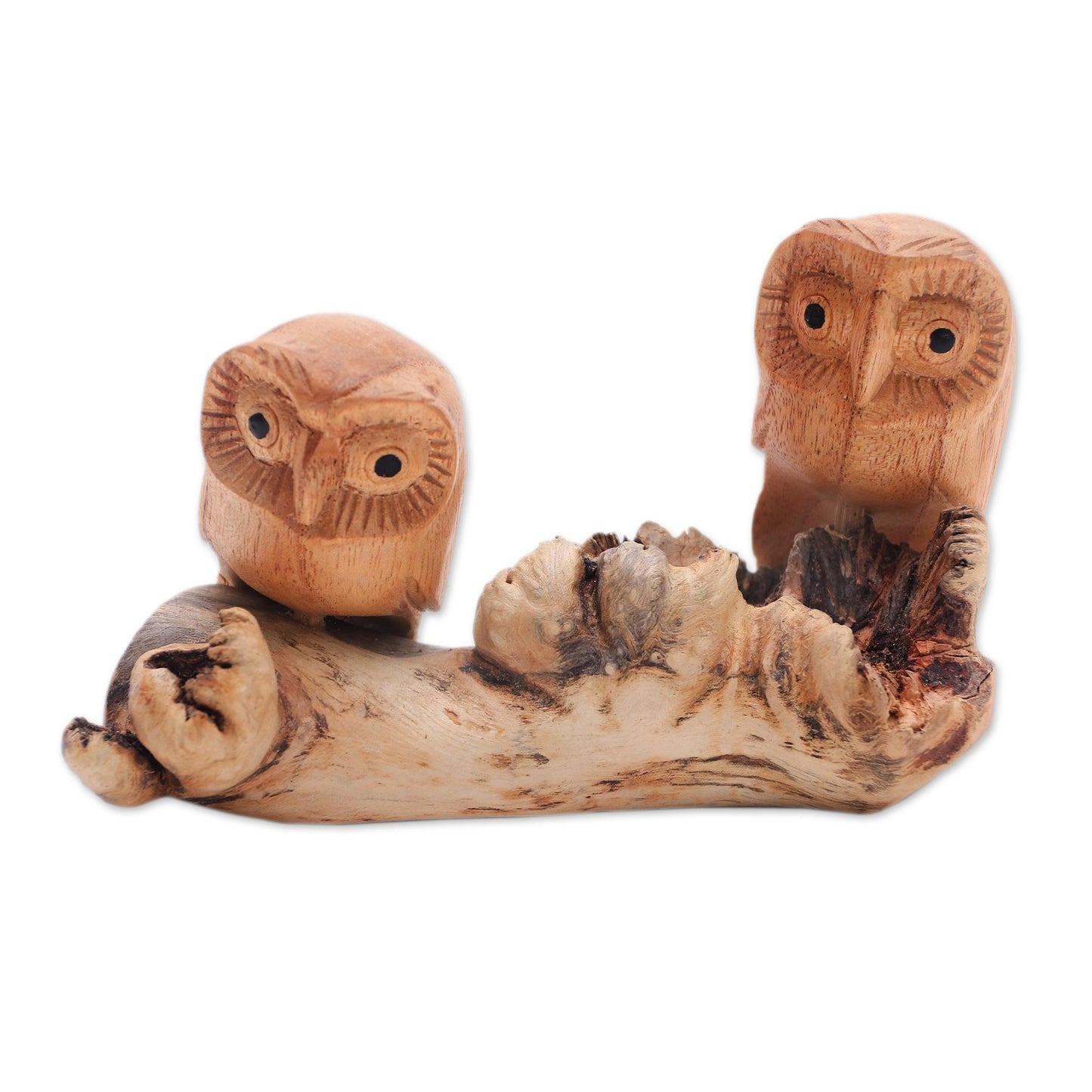 Owl Romance Jempinis Wood Owl Sculpture from Bali