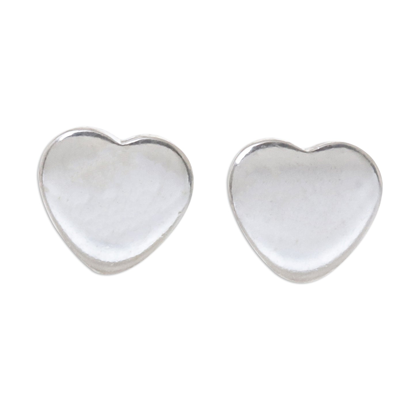 Simple Hearts Heart-Shaped Sterling Silver Stud Earrings from Thailand