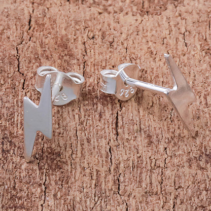 Electric Energy Lightning Bolt Sterling Silver Stud Earrings from Thailand