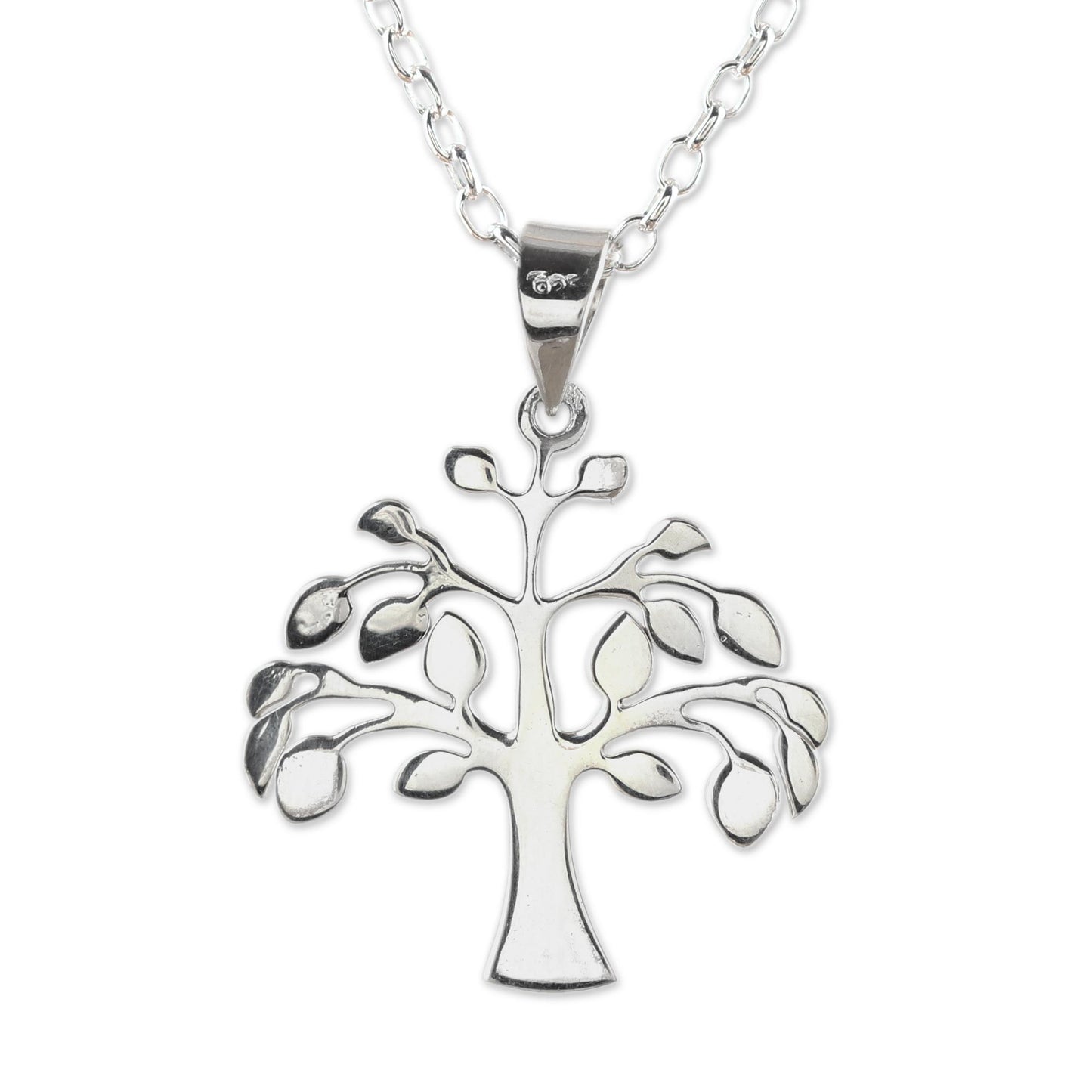 Kalpvriksh Tree Sterling Silver Tree Pendant Necklace from India