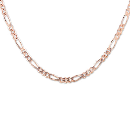 Shimmering Flair Rose Gold Plated Sterling Silver Chain Necklace (3mm)