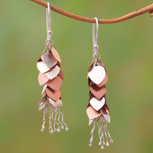 Bundles of Love Rose Gold Accented Sterling Silver Dangle Earrings