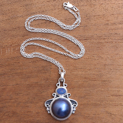 Ocean Glow Cultured Pearl and Opal Pendant Necklace from Bali