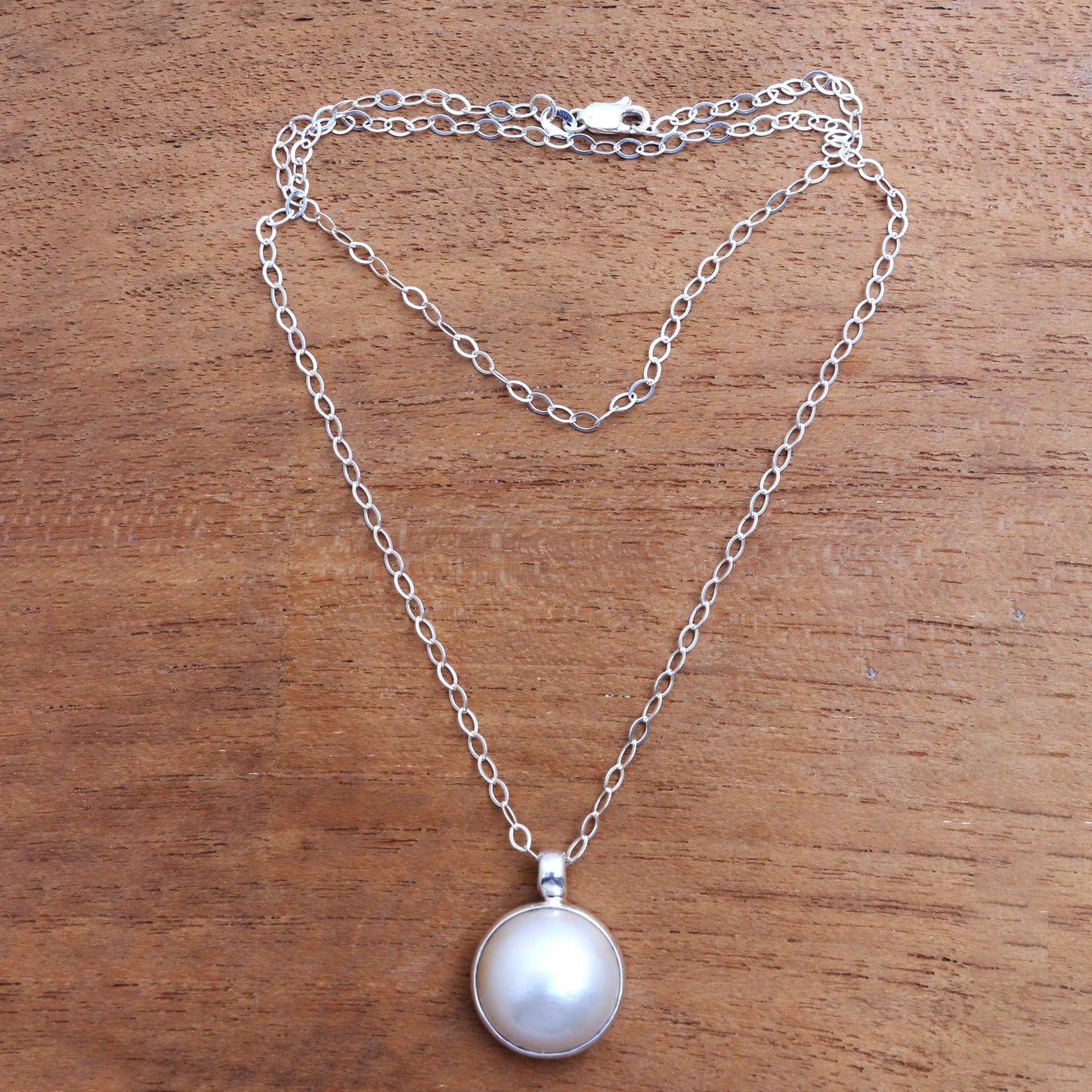 Glowing with Love White Cultured Pearl Pendant Necklace from Bali