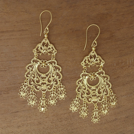 Real Beauty Artisan Crafted Gold Plated Sterling Silver Earrings