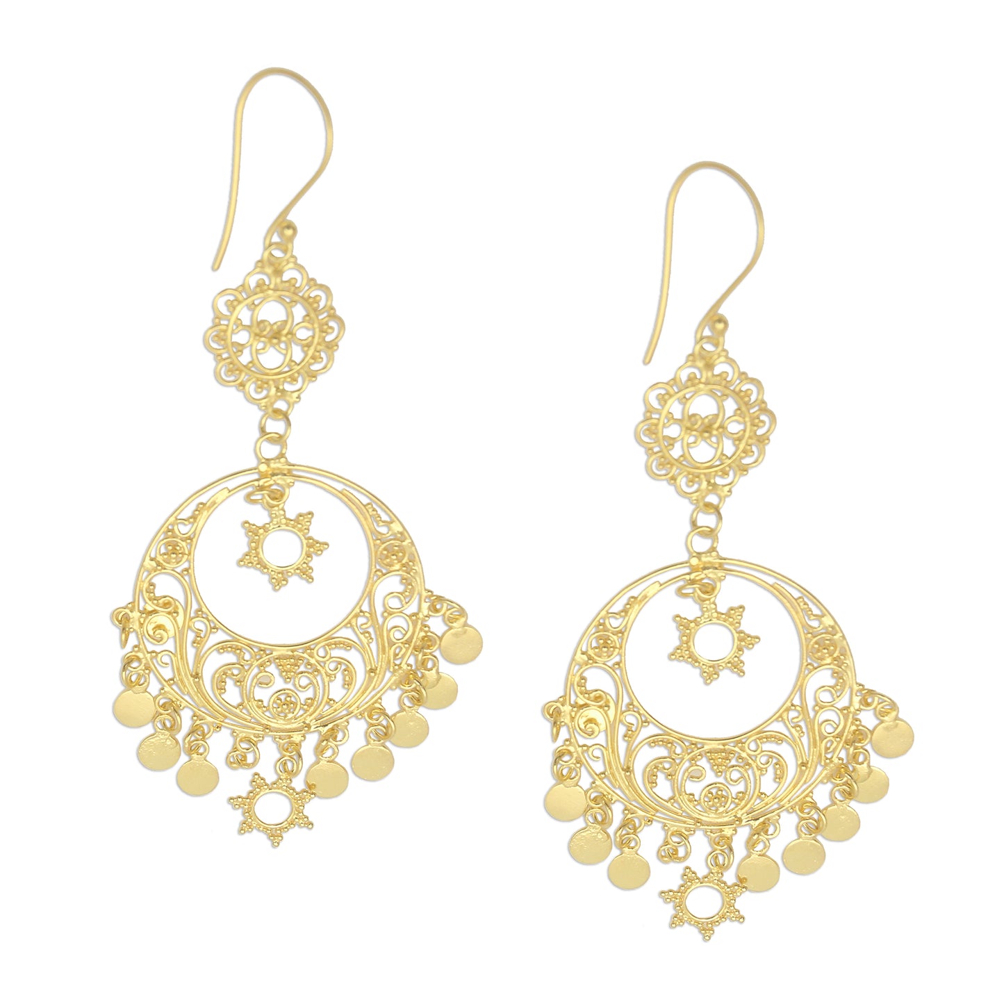 Daylight Queen Gold Plated Sterling Silver Chandelier Earrings