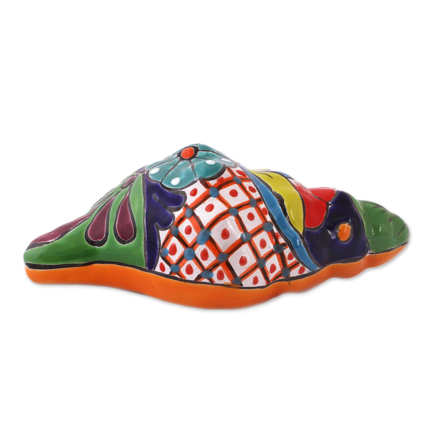 Talavera Conch Talavera Style Ceramic Conch Sculpture from Mexico