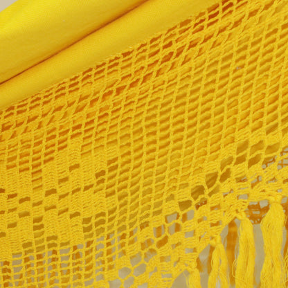 Tropical Yellow Handwoven Maize Yellow Cotton Hammock from Brazil (Double)