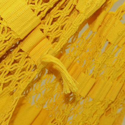 Tropical Yellow Handwoven Maize Yellow Cotton Hammock from Brazil (Double)