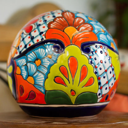 Summer Designs Floral Talavera-Style Ceramic Decorative Accent from Mexico