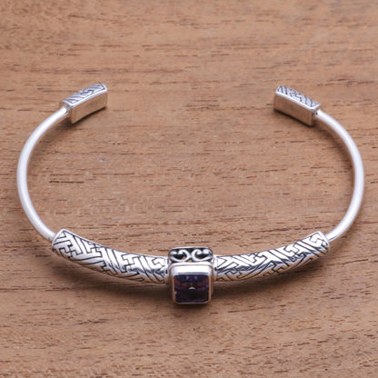 Gemstone Imagination 2-Carat Amethyst Cuff Bracelet from Bali