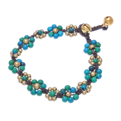 Blooming with Love Serpentine Beaded Macrame Bracelet from Thailand