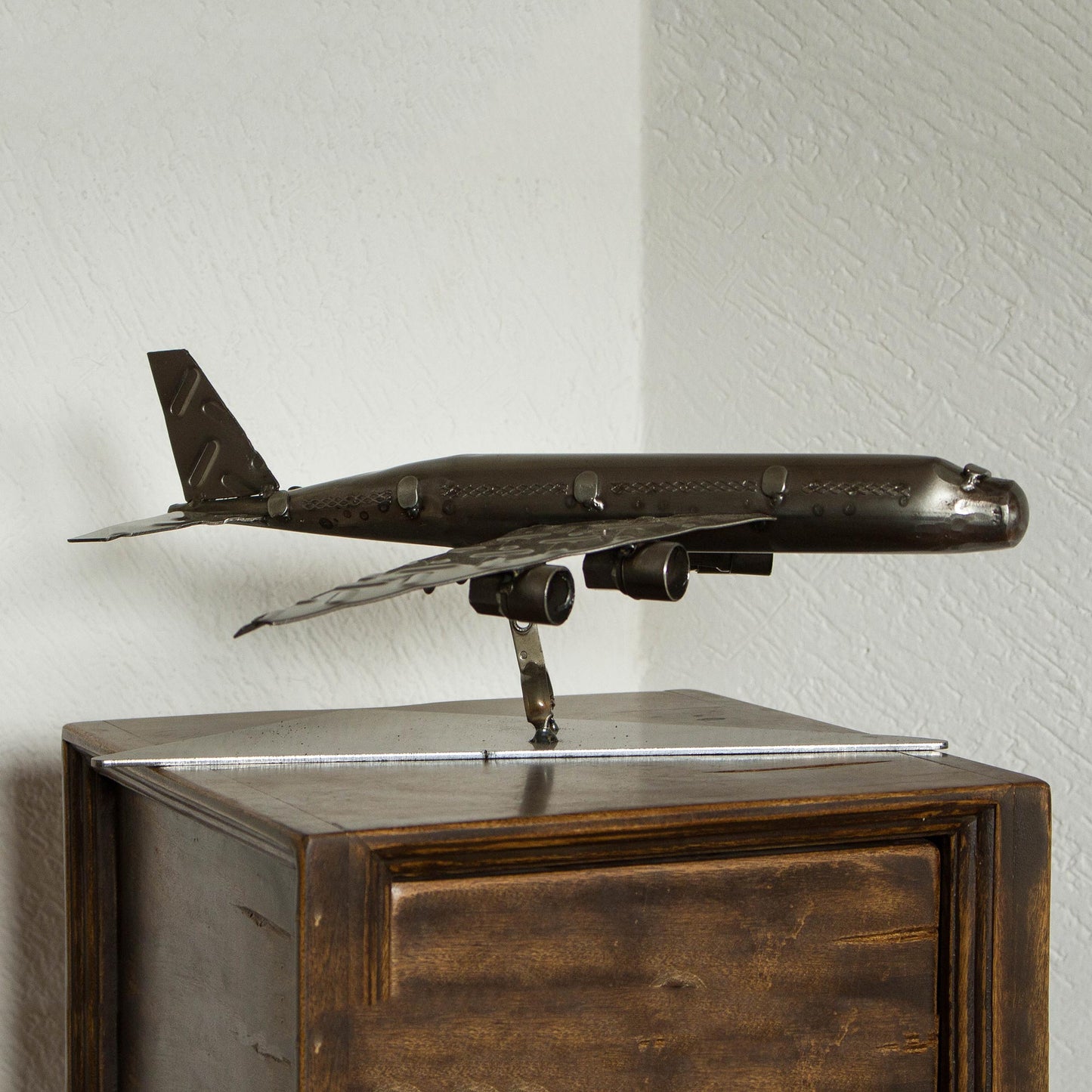 Airline Recycled Metal Auto Part Jet Sculpture from Mexico