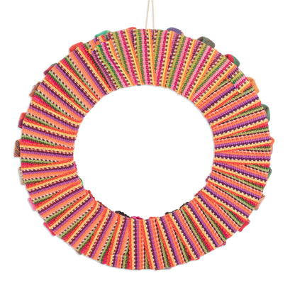 Quitapena Happiness Cotton Worry Doll Wreath from Guatemala