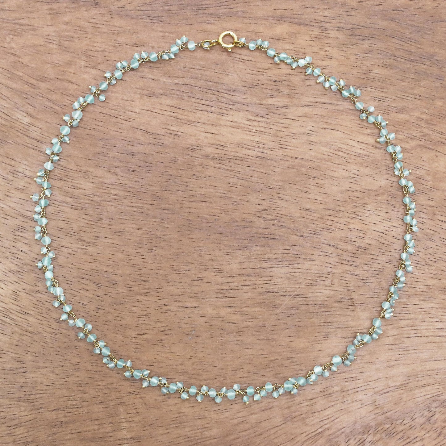 Arctic Dream Gold-Plated Apatite Charm Necklace from Thailand