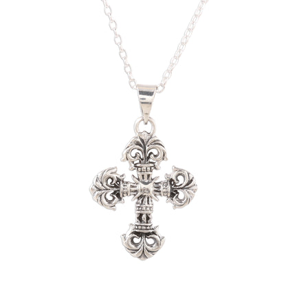 Creative Cross Sterling Silver Cross Pendant Necklace from