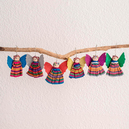 Quitapenas Angels Cultural Cotton Angel Ornaments from Guatemala (Set of 6)