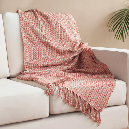 Cozy Combination in Flame Warm Alpaca Blend Throw Crafted in Peru