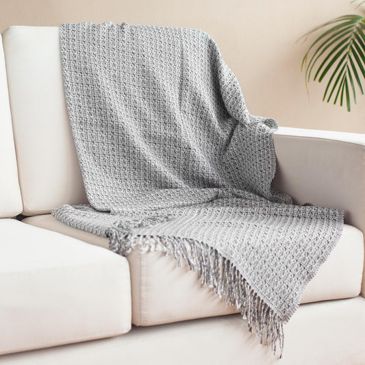 Cozy Combination in Pebble Monochromatic Alpaca Blend Throw from Peru