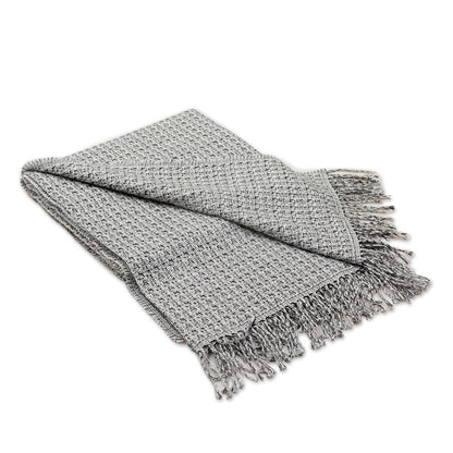 Cozy Combination in Pebble Monochromatic Alpaca Blend Throw from Peru