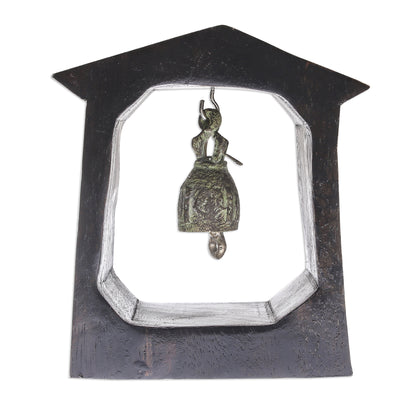 Ringing House Mango Wood and Brass Bell Crafted in Thailand