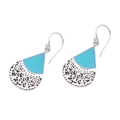 Bali Tears Teardrop Sterling Silver and Resin Dangle Earrings from Bali