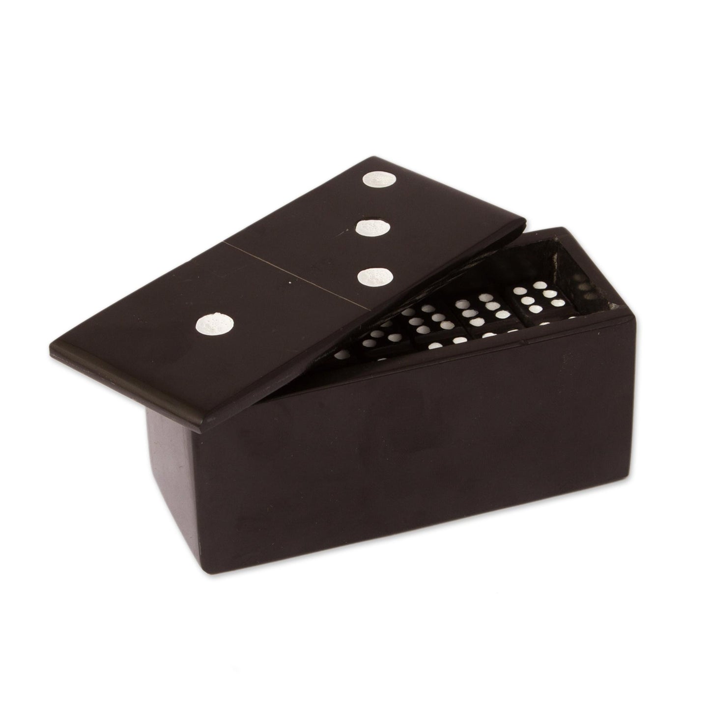 Strategic Chance Black Marble Domino Set from Mexico