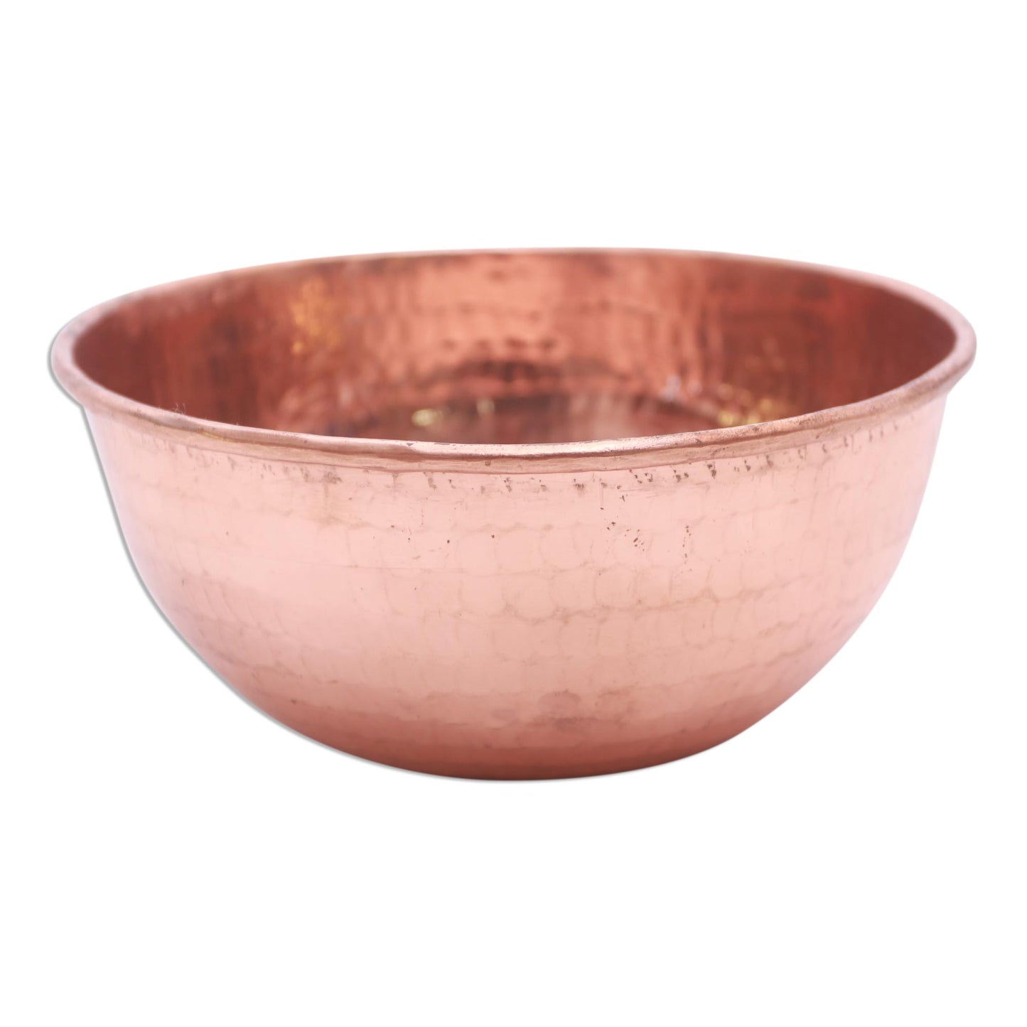 Gleaming Meal Hammered Copper Bowl Handcrafted in Bali