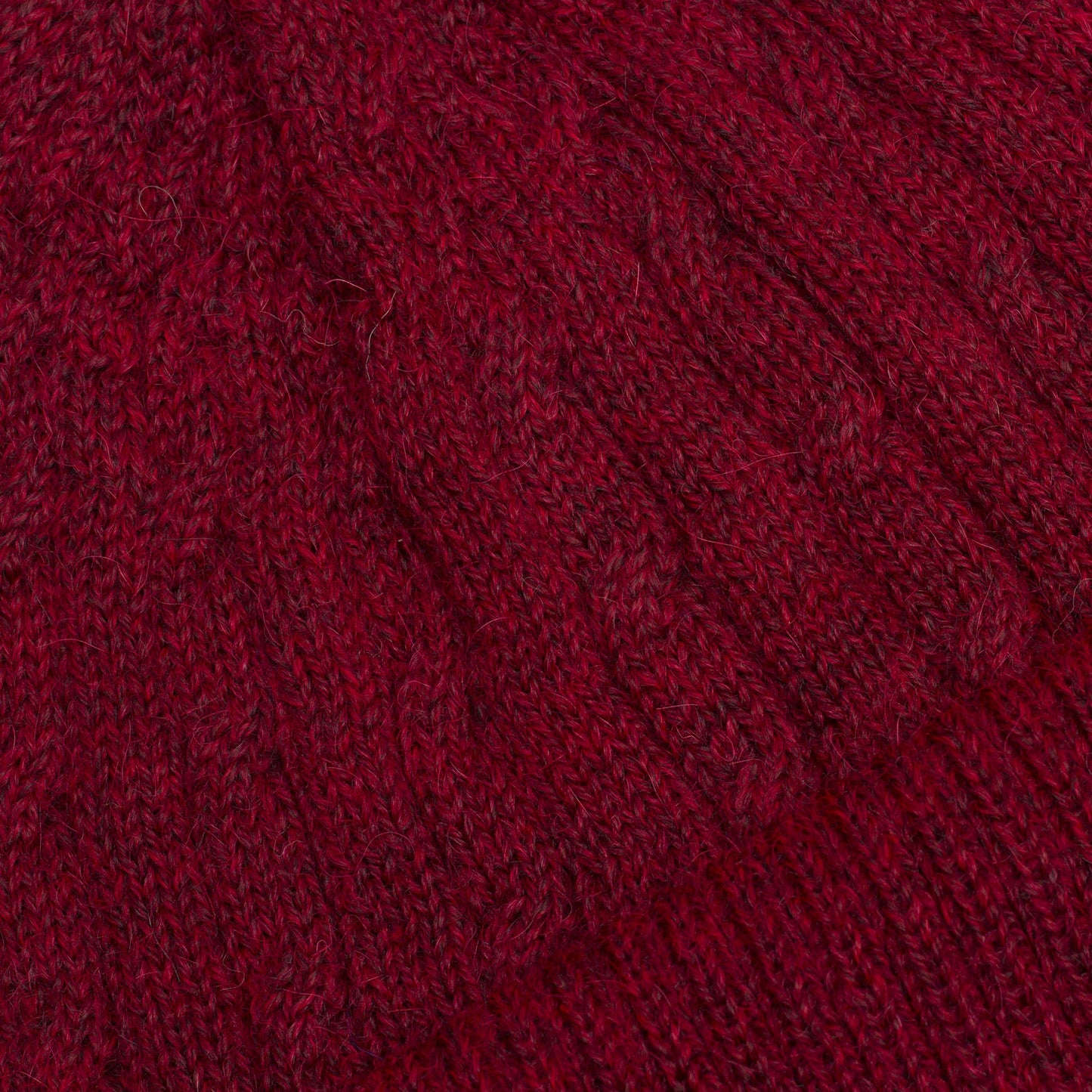Comfy in Burgundy Cranberry Red 100% Alpaca Soft Cable Knit Hat from Peru