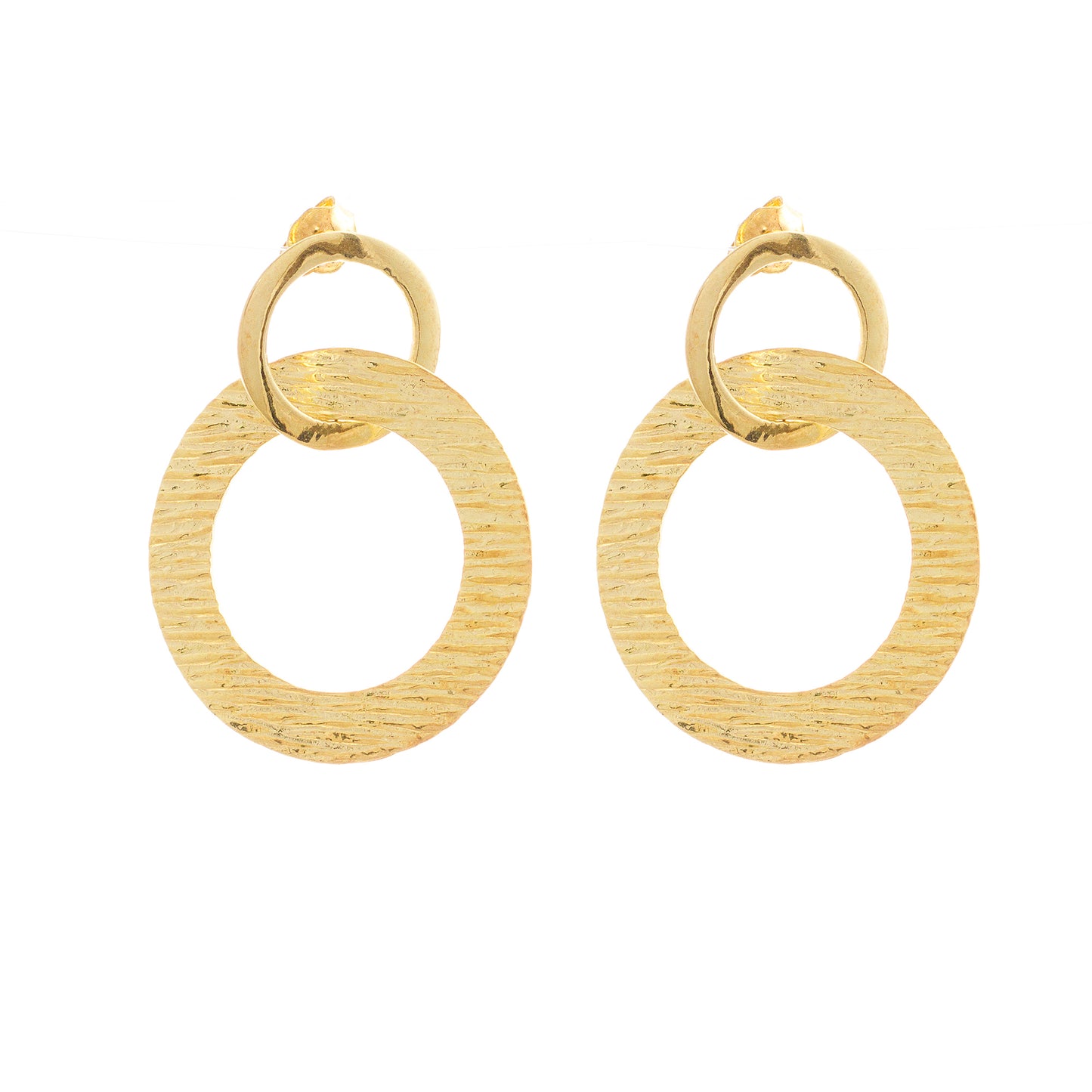 Sun Circles 18k Gold Plated Sterling Silver Circles Dangle Earrings