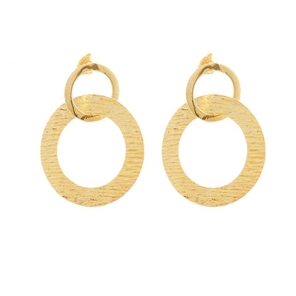 Sun Circles 18k Gold Plated Sterling Silver Circles Dangle Earrings