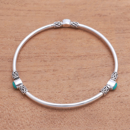 Harmony of Three Natural Turquoise Bangle Bracelet from Bali