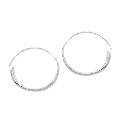 Expanding Beauty Handcrafted Sterling Silver Half-Hoop Earrings from Bali