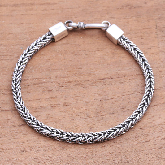 Foxtail Rope Sterling Silver Foxtail Chain Bracelet from Bali