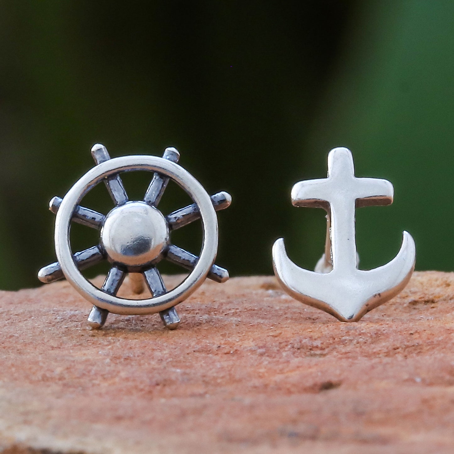 Setting Sail 925 Silver Nautical Stud Earrings Handcrafted in Thailand