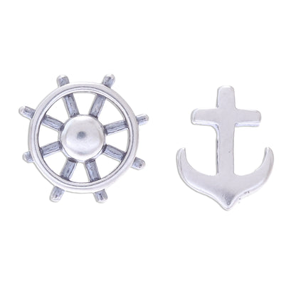 Setting Sail 925 Silver Nautical Stud Earrings Handcrafted in Thailand