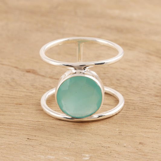 Aqua Bliss 4.5-Carat Chalcedony Single-Stone Ring from India