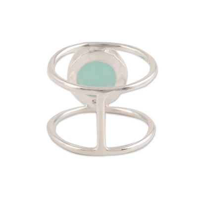 Aqua Bliss 4.5-Carat Chalcedony Single-Stone Ring from India