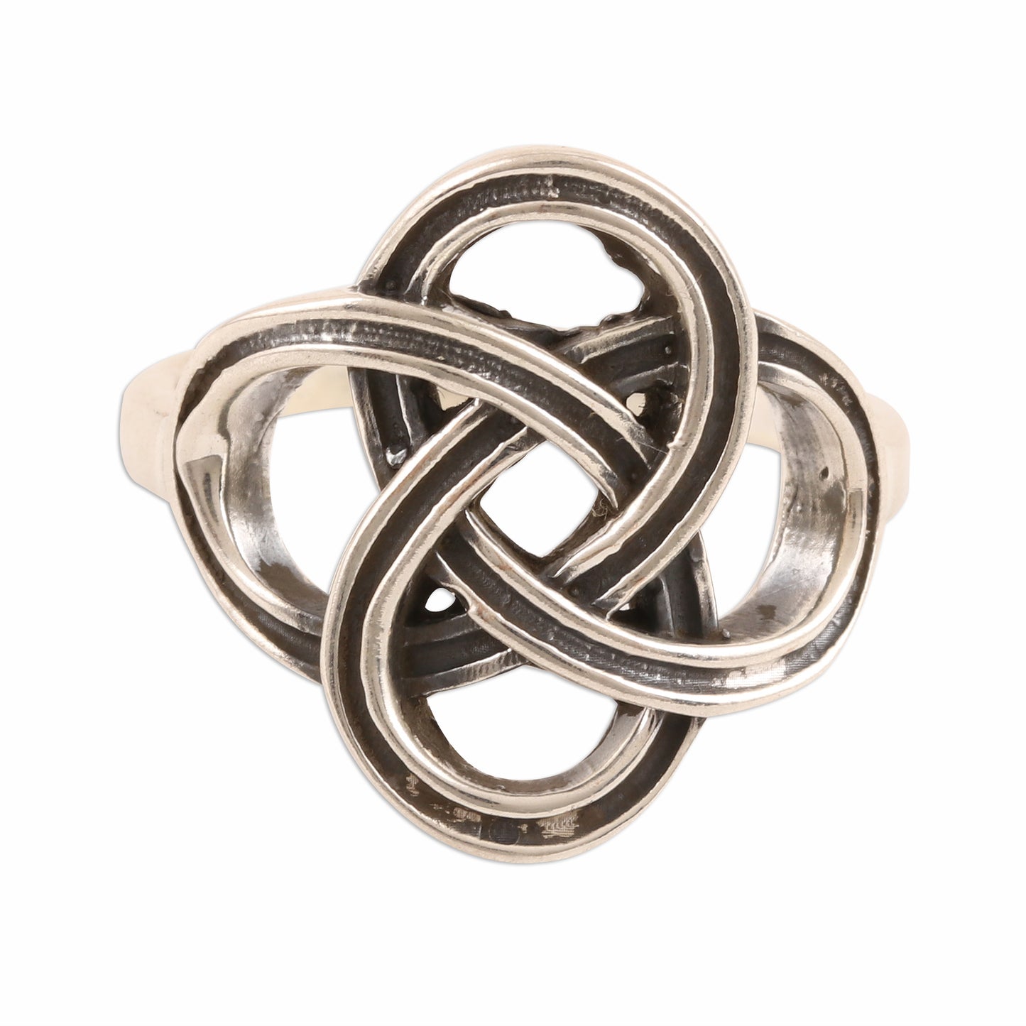 Celtic Connection Celtic Sterling Silver Band Ring Crafted in India