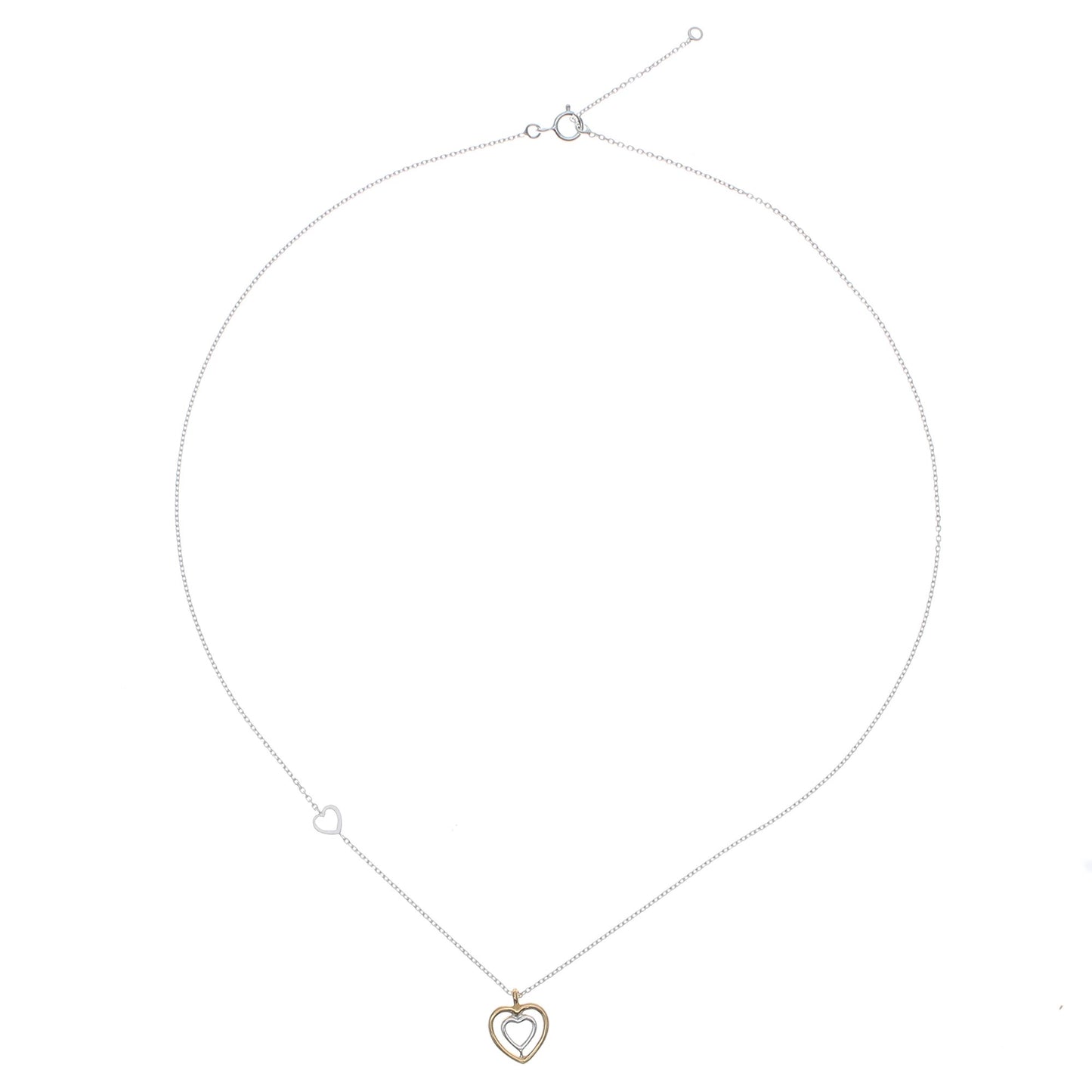 Lovely Heart Heart-Shaped Gold Accented Sterling Silver Pendant Necklace