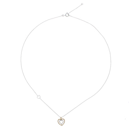 Lovely Heart Heart-Shaped Gold Accented Sterling Silver Pendant Necklace