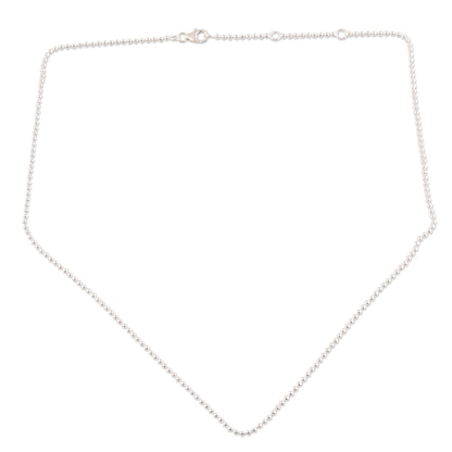 Simple Appeal Sterling Silver Ball Chain Necklace from India