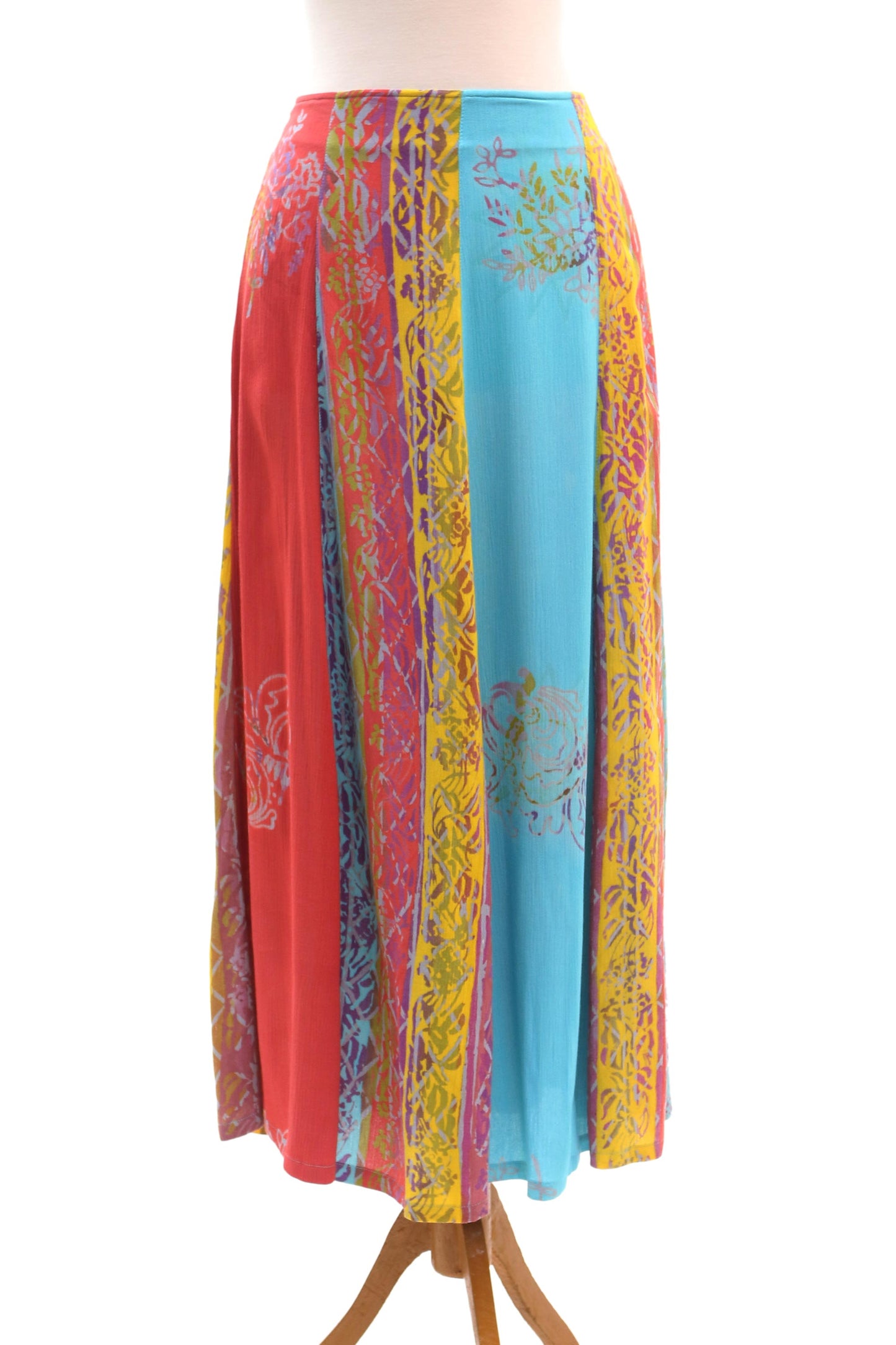 Bali Rainbow Hand Made Rayon Batik Maxi Skirt