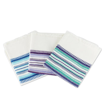 Berry Colors Set of 3 Handwoven Guatemalan Cotton Dish Towels