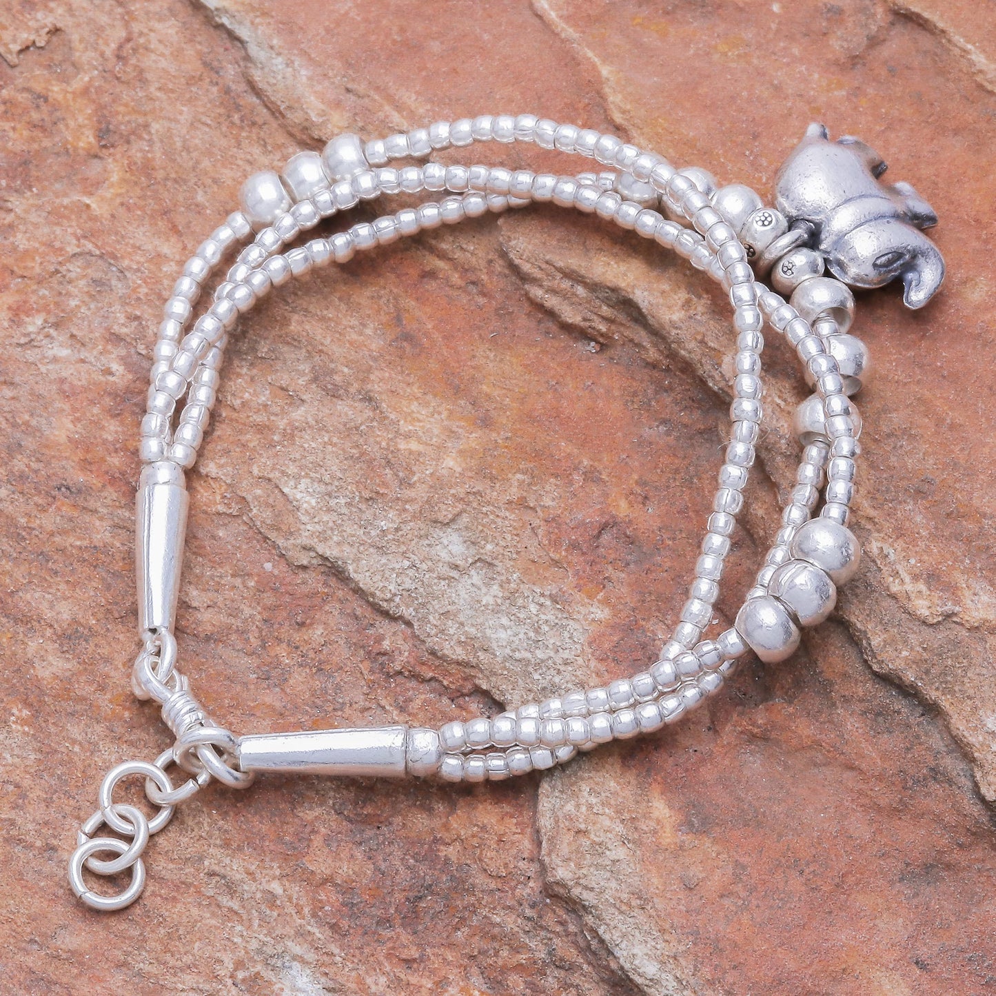 Little Karen Elephant Thai Karen Hill Tribe Silver Elephant Bracelet