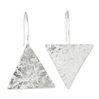Up and Down Modern Sterling Silver Asymmetric Geometric Earrings