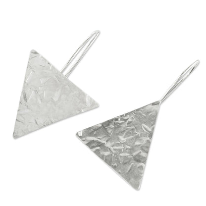 Up and Down Modern Sterling Silver Asymmetric Geometric Earrings