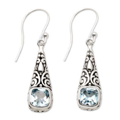 Expression of Joy Balinese Fair Trade Silver and Blue Topaz Earrings