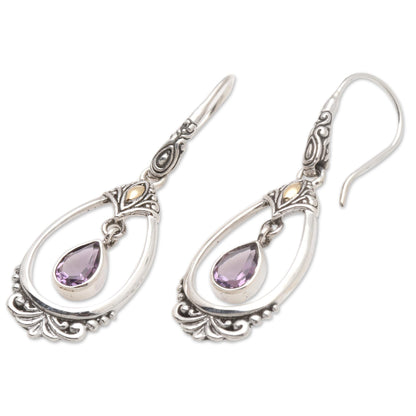 Victoriana Victorian Style Amethyst Dangle Earrings